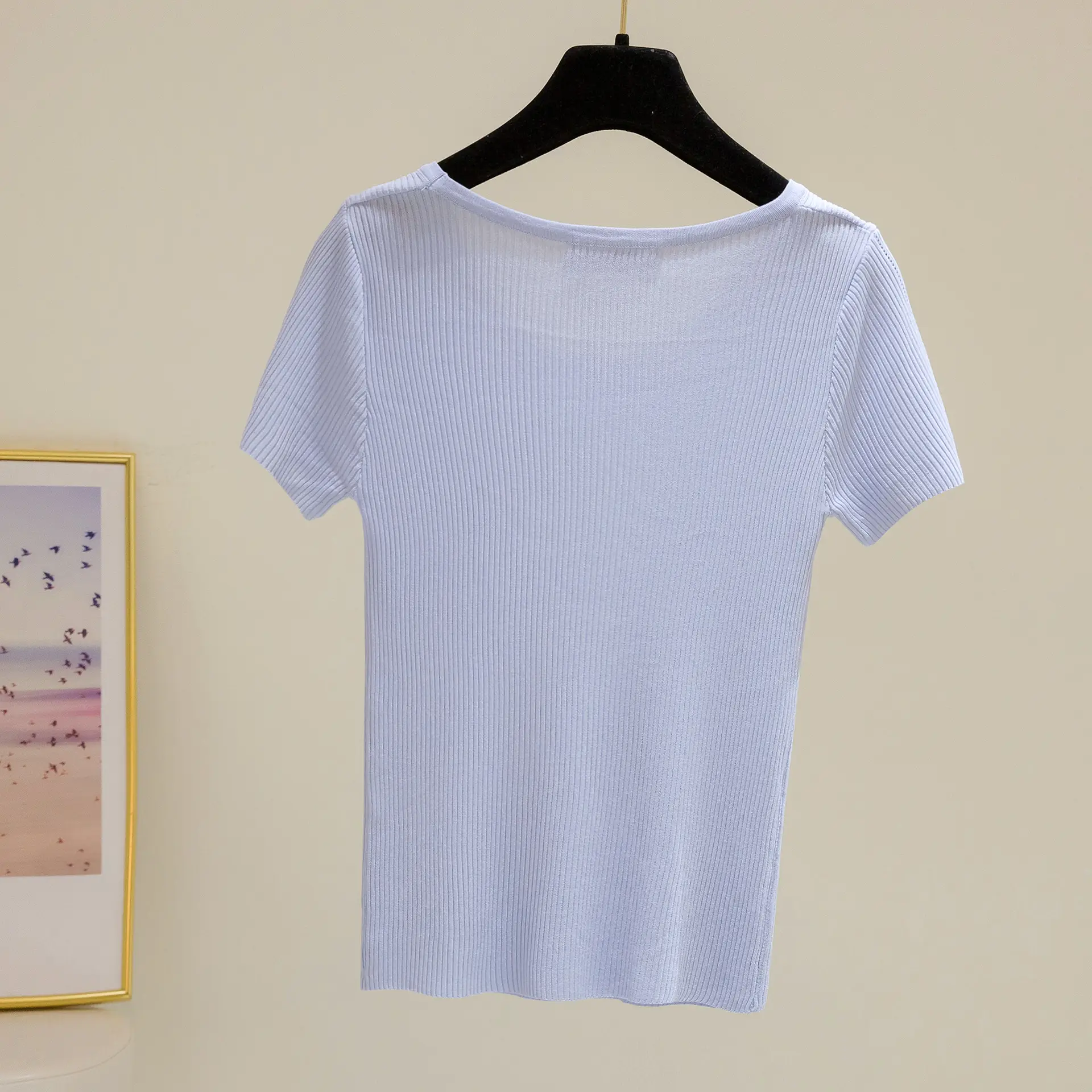 2024 New Summer Thin Ice Silk Slim-fit Crewneck T-shirt — feature 24