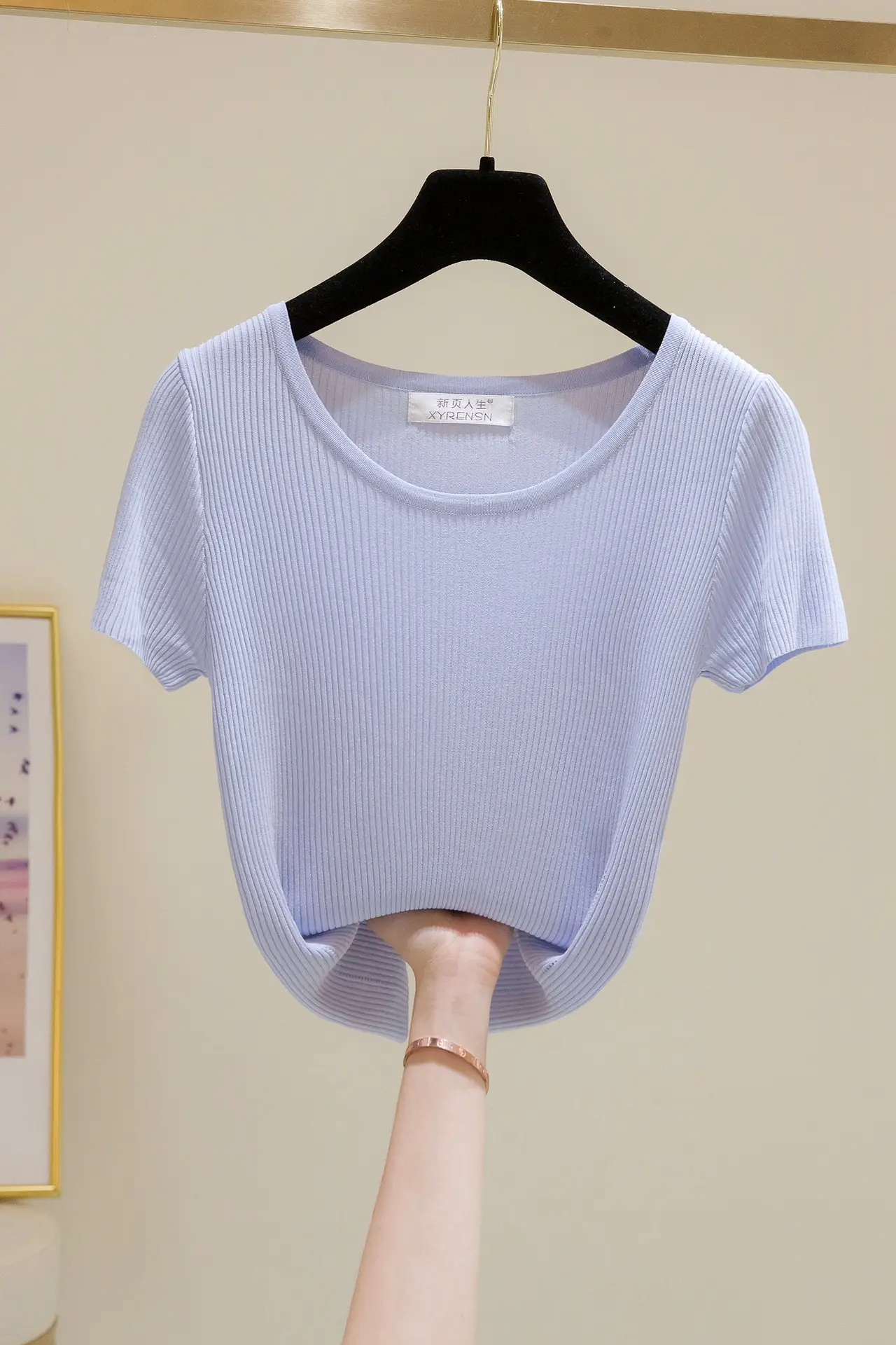 2024 New Summer Thin Ice Silk Slim-fit Crewneck T-shirt — feature 29