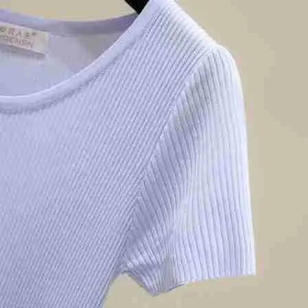 2024 New Summer Thin Ice Silk Slim-fit Crewneck T-shirt — feature 37