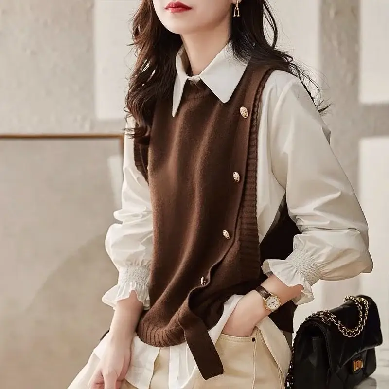 2022 Button Knitted Pullover Vest for Women — feature 5