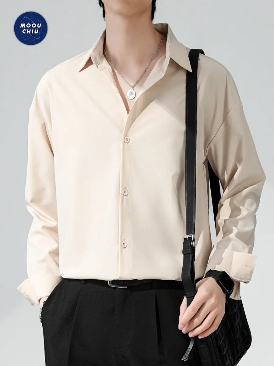 Men's Black Ice Silk Button Down Shirt - Image 16