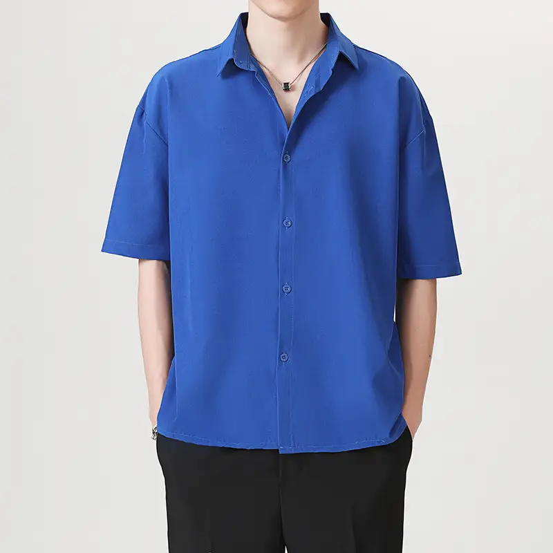 Men's Black Ice Silk Button Down Shirt - Image 11