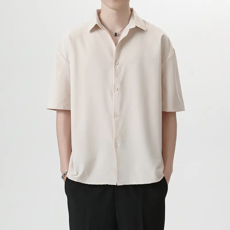 Men's Black Ice Silk Button Down Shirt - Image 14