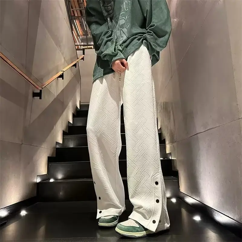Breasted Split Wide-leg Casual Pants for Boys Large - Image 2