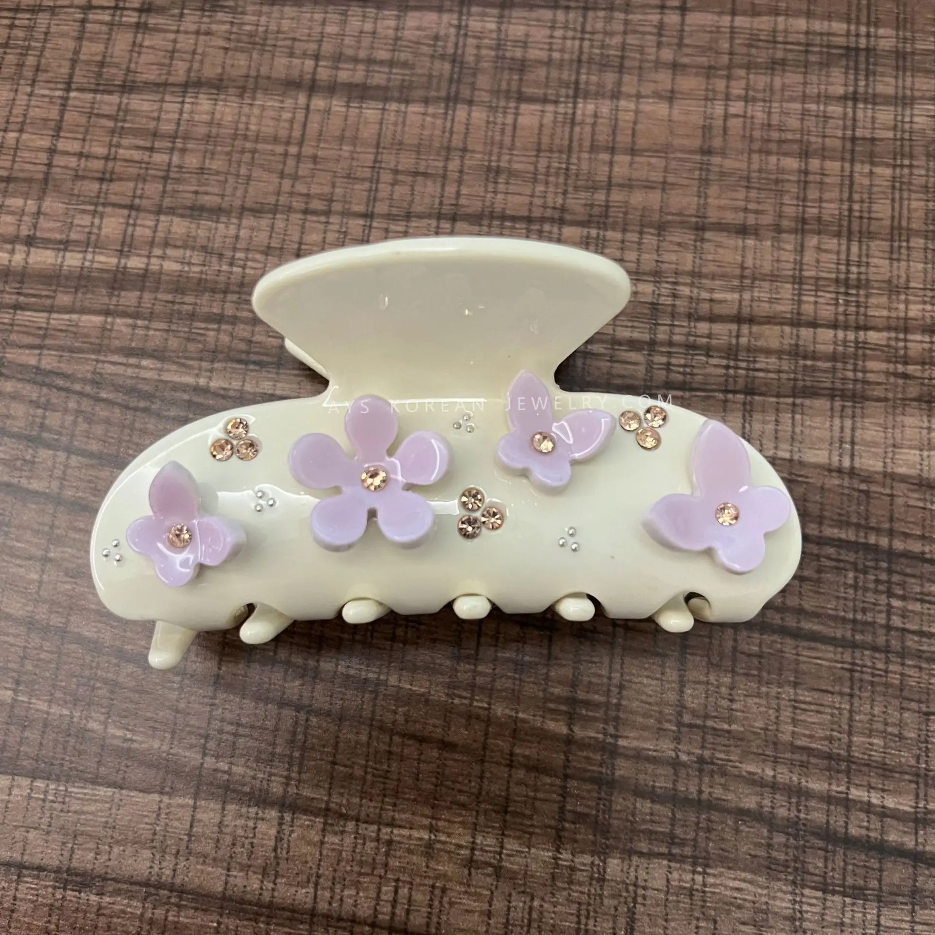 Butterfly Acetic Acid Hair Clip with Diamond Flowers