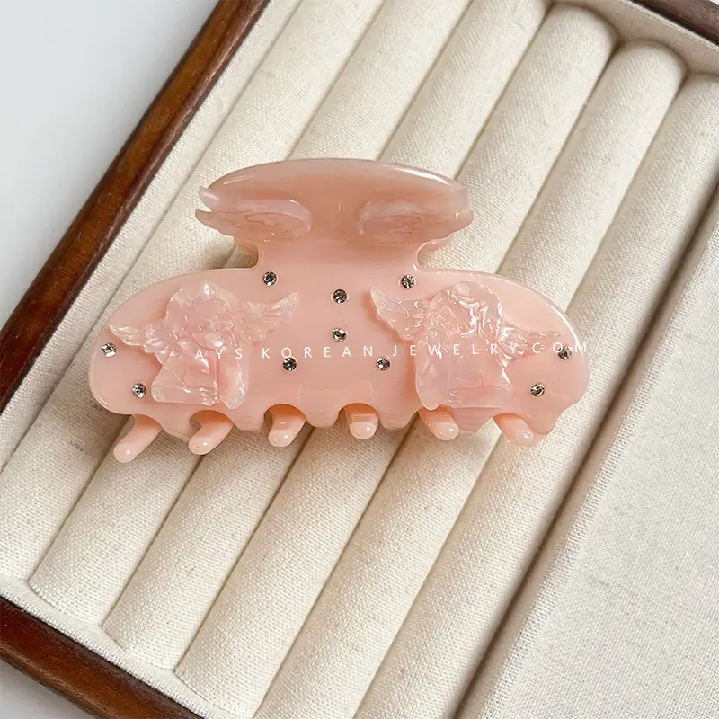 Butterfly Acetic Acid Hair Clip with Diamond Flowers