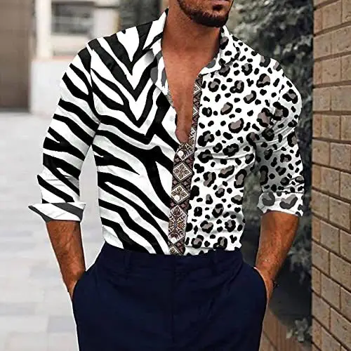 Men Digital Printed Cashew Flower Shirt Black Slim Fit - Image 11