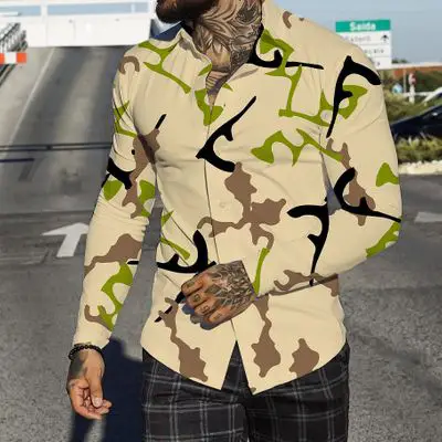 Men Digital Printed Cashew Flower Shirt Black Slim Fit - Image 17