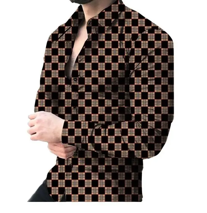 Men Digital Printed Cashew Flower Shirt Black Slim Fit - Image 28