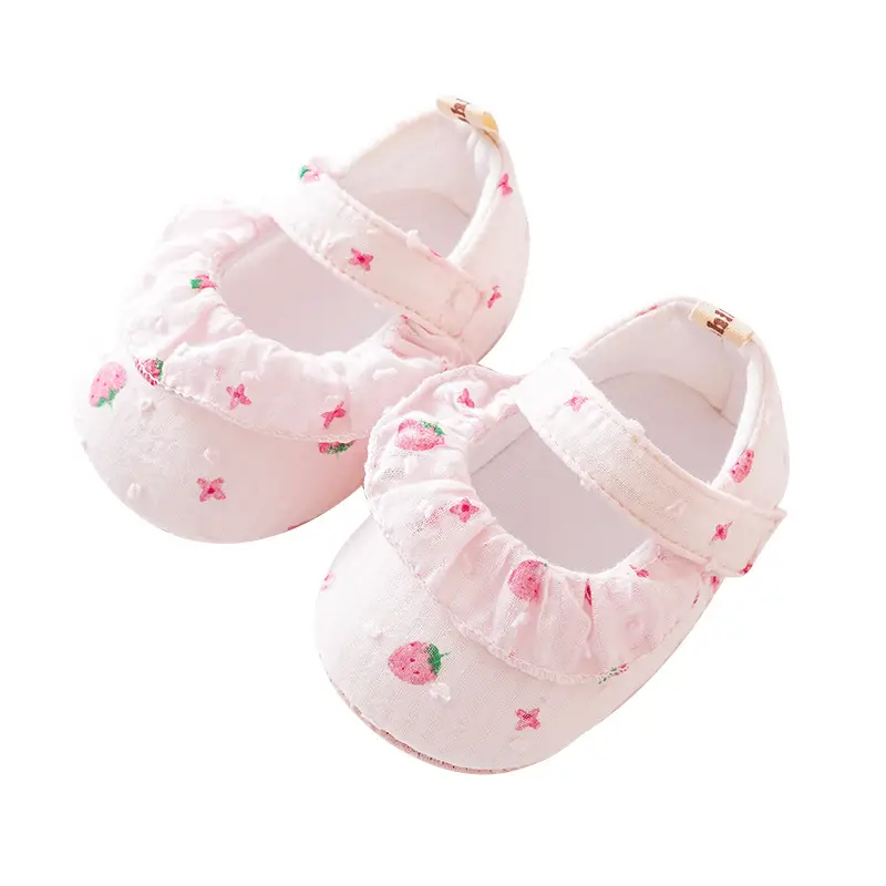White Floral Baby Strappy Socks Soft Sole
