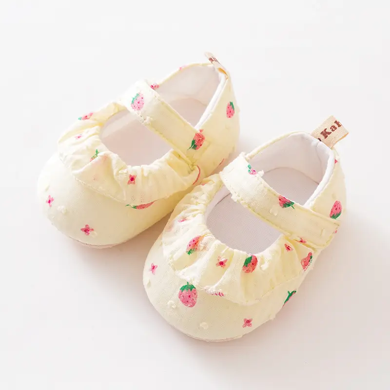 White Floral Baby Strappy Socks Soft Sole