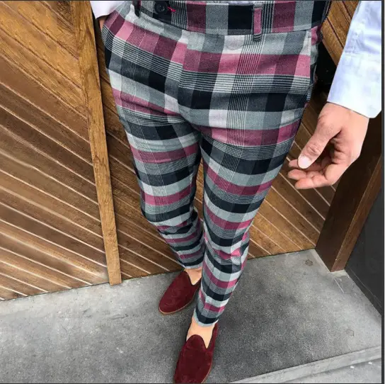 3D Printed Striped Slim Fit Pants for Men - Image 16