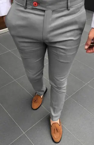 3D Printed Striped Slim Fit Pants for Men - Image 17