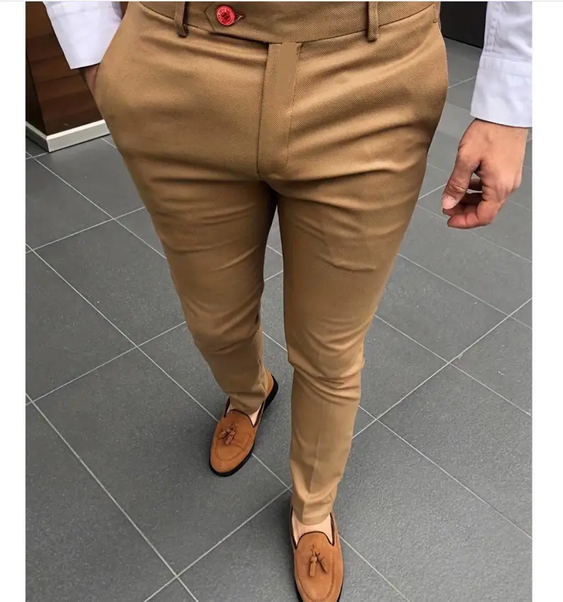 3D Printed Striped Slim Fit Pants for Men - Image 18