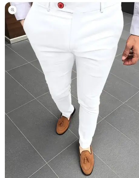 3D Printed Striped Slim Fit Pants for Men - Image 25