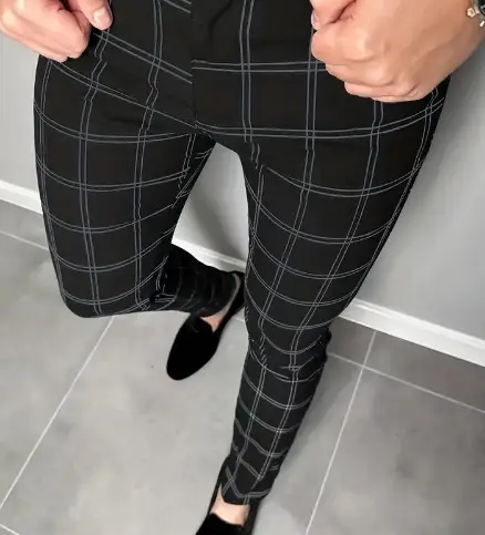 3D Printed Striped Slim Fit Pants for Men - Image 27