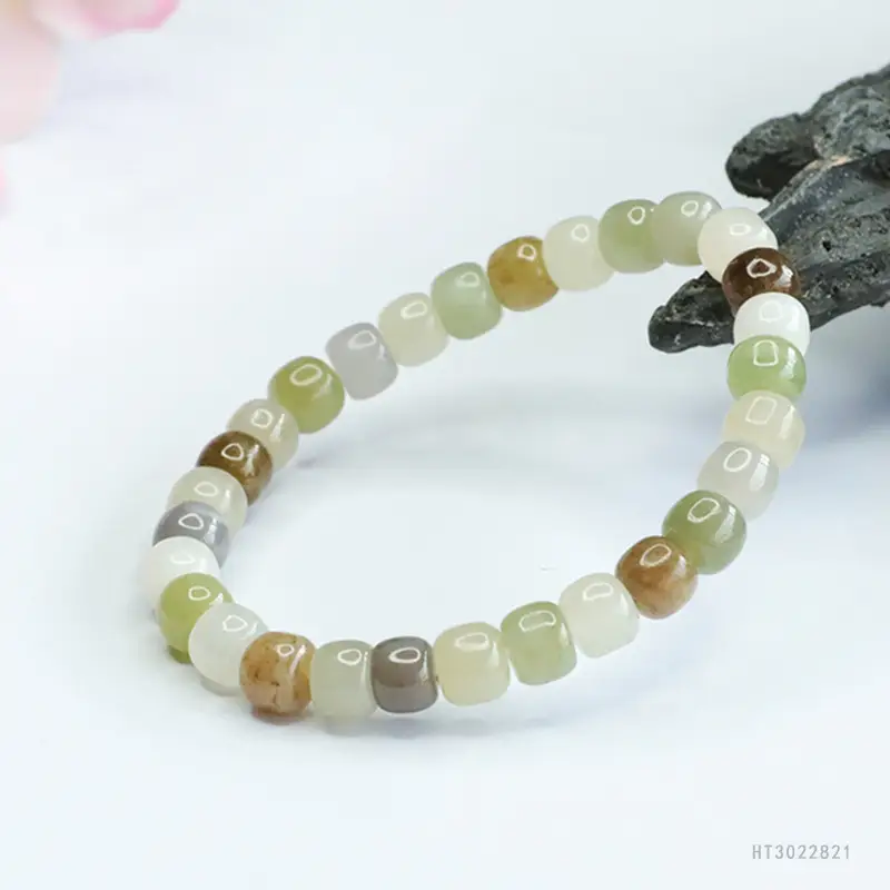 Guan Yu Jade Bracelet Multi-Gemstone Clear Water - Image 5