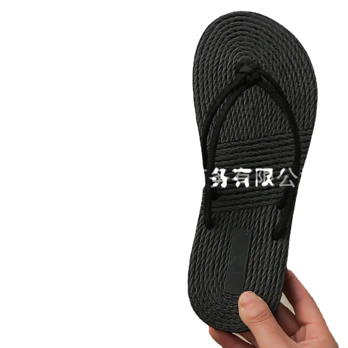 Women's Pure Black Casual Flip Flops Sandals