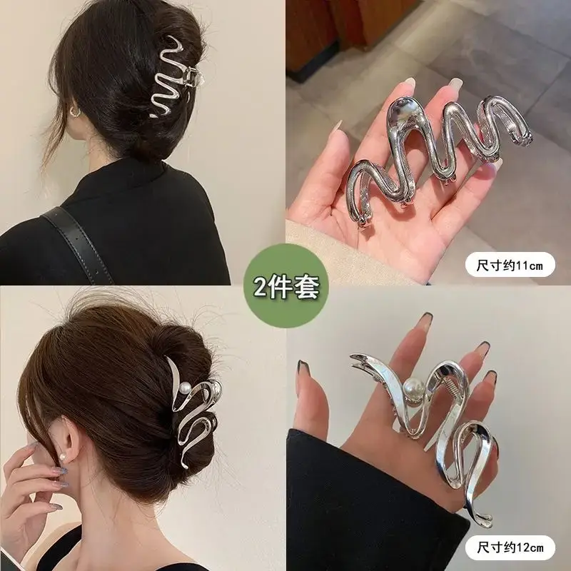 Oversized 3D Metal Hairpin Clip Shark Design - Image 49