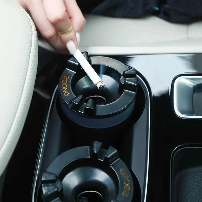 Ashtray with Water Tank Anti-fly Ash Anti-smoke Flavor Creative Household Car Funnel with Cover Personalized Stainless Steel Ashtray