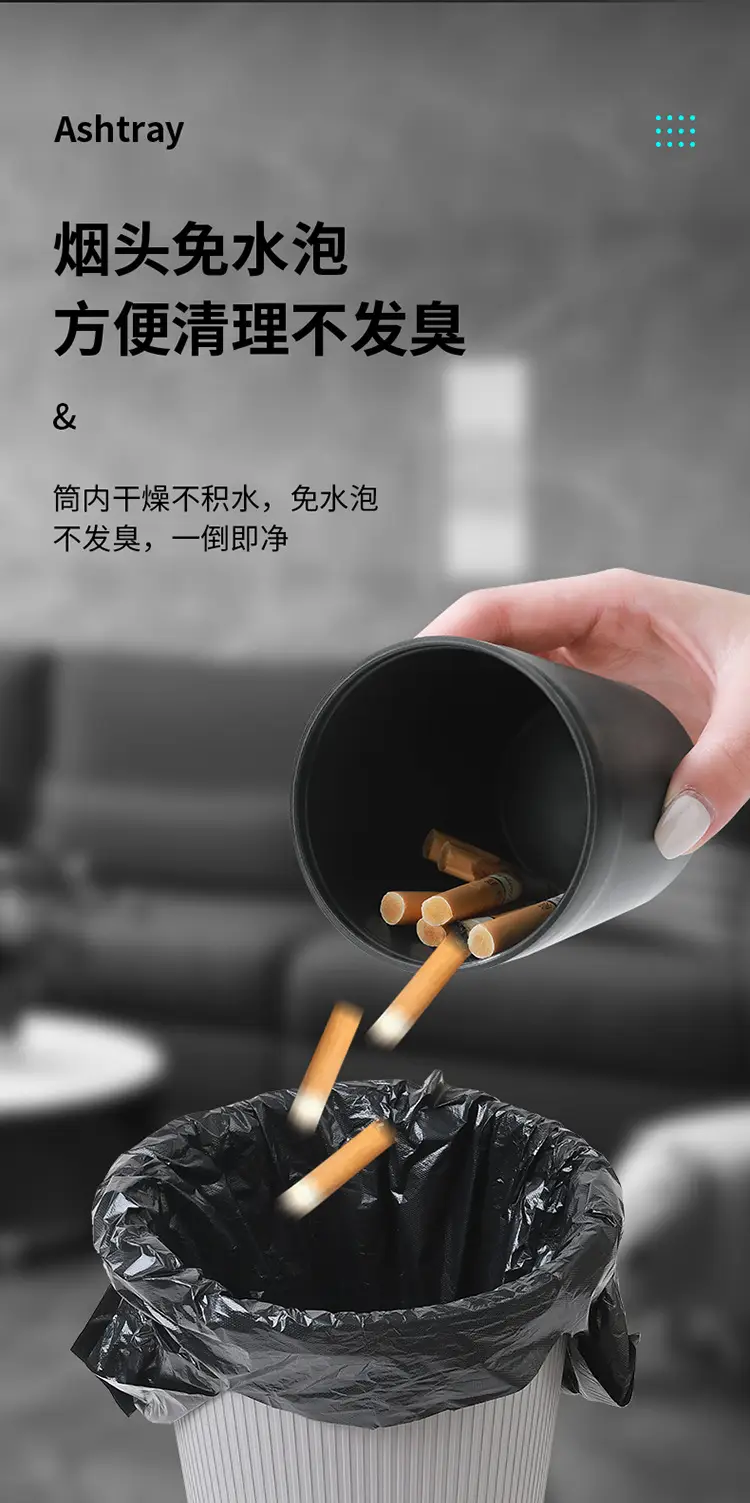 Ashtray with Water Tank Anti-fly Ash Anti-smoke Flavor Creative Household Car Funnel with Cover Personalized Stainless Steel Ashtray — feature 8