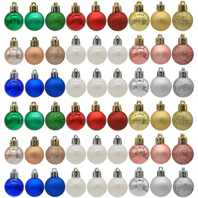 Cross Border 3cm Multi Color Christmas Balls Set
