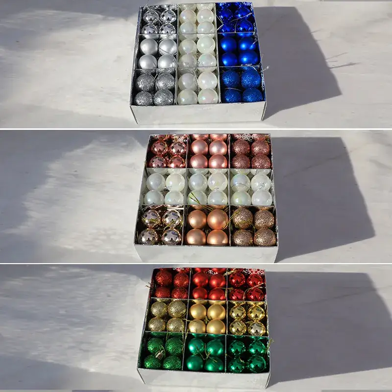 Cross Border 3cm Multi Color Christmas Balls Set