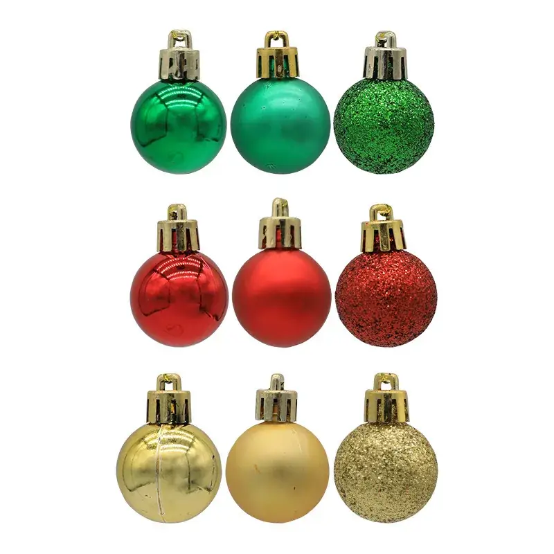 Cross Border 3cm Multi Color Christmas Balls Set