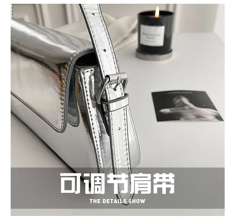 Silver Metallic Messenger Bag for Women Spring Summer 2023 — feature 5