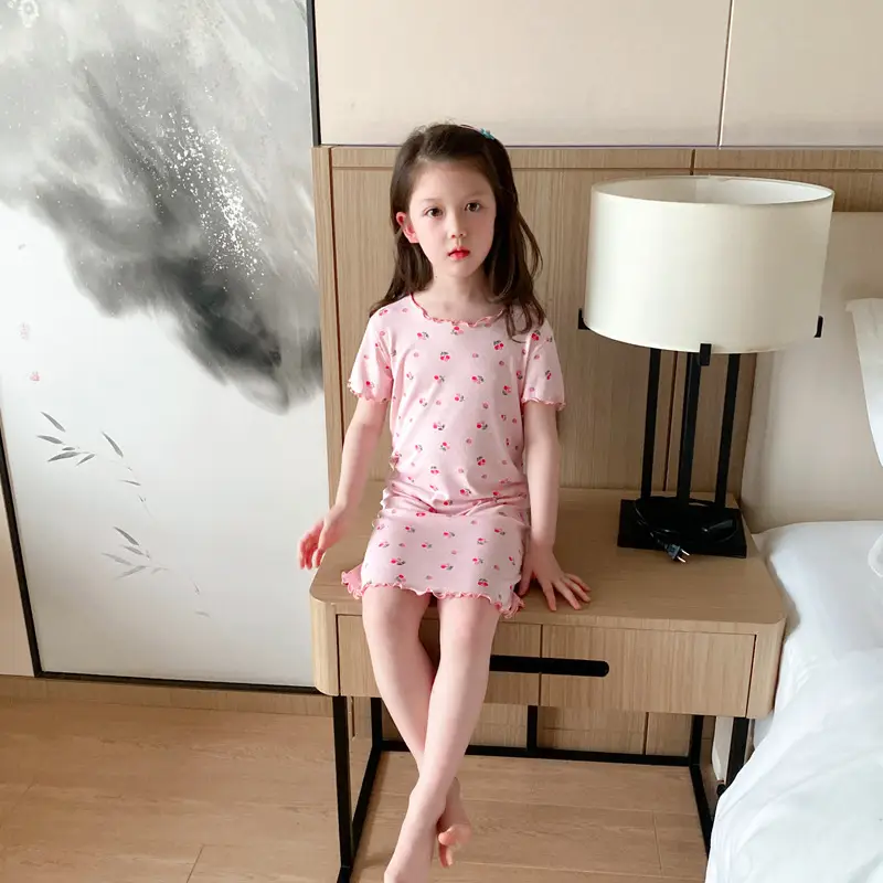 Girls' Summer Ice Silk Nightgown, Thin and Fresh Style Air-Conditioned Home Wear for Baby Girls, Children's Summer Cool Sleepwear — feature 27