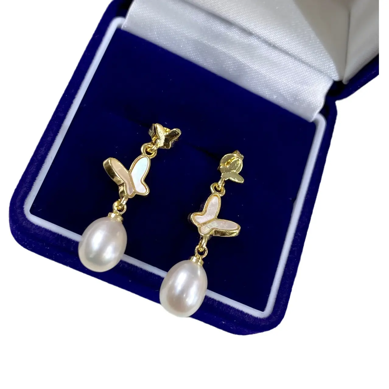 925 Silver Butterfly Pearl Earrings for Women - Image 5
