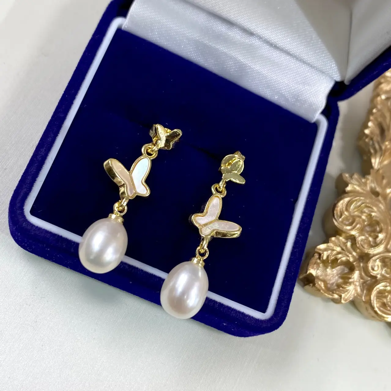 925 Silver Butterfly Pearl Earrings for Women — feature 8