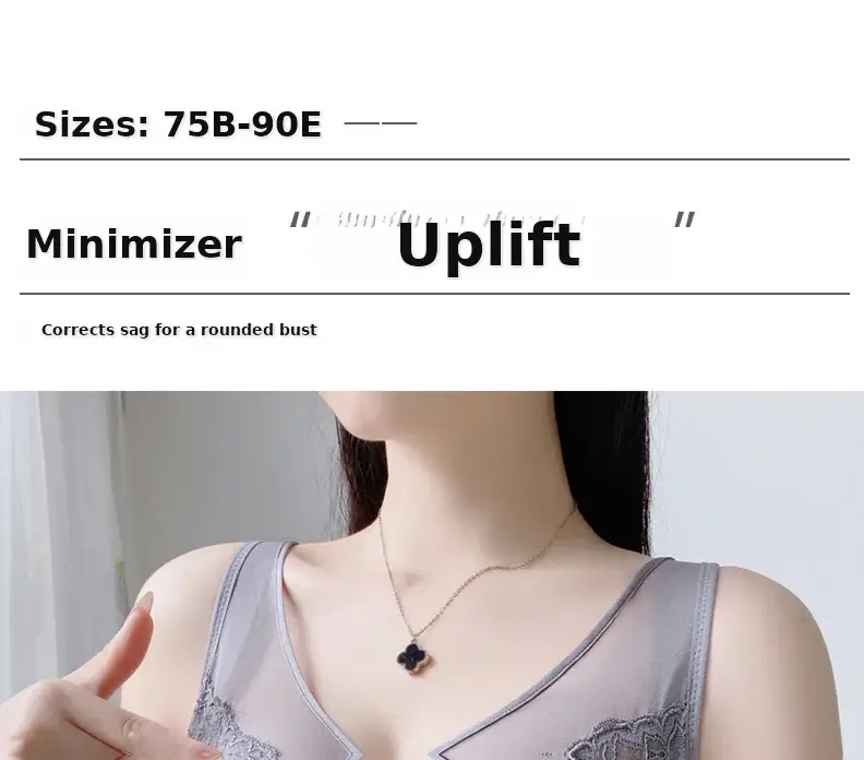 Full Cup Large Chest Shown Small Upper Bracket Underwear for Women to Prevent Sagging Paramilis Soft Steel Ring Thin Adjustable Bra — feature 1