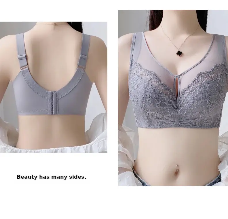 Full Cup Large Chest Shown Small Upper Bracket Underwear for Women to Prevent Sagging Paramilis Soft Steel Ring Thin Adjustable Bra — feature 19