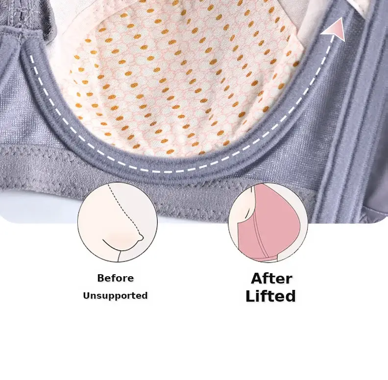 Full Cup Large Chest Shown Small Upper Bracket Underwear for Women to Prevent Sagging Paramilis Soft Steel Ring Thin Adjustable Bra — feature 7