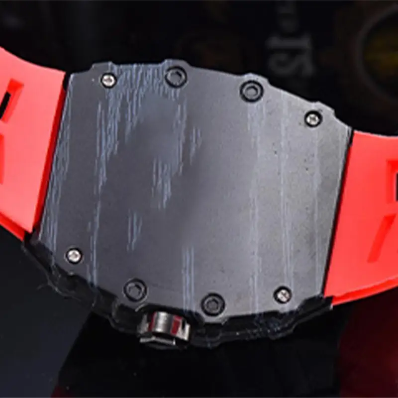 Richard Red Blue Skeleton Watch with Diamond Accents - Image 8