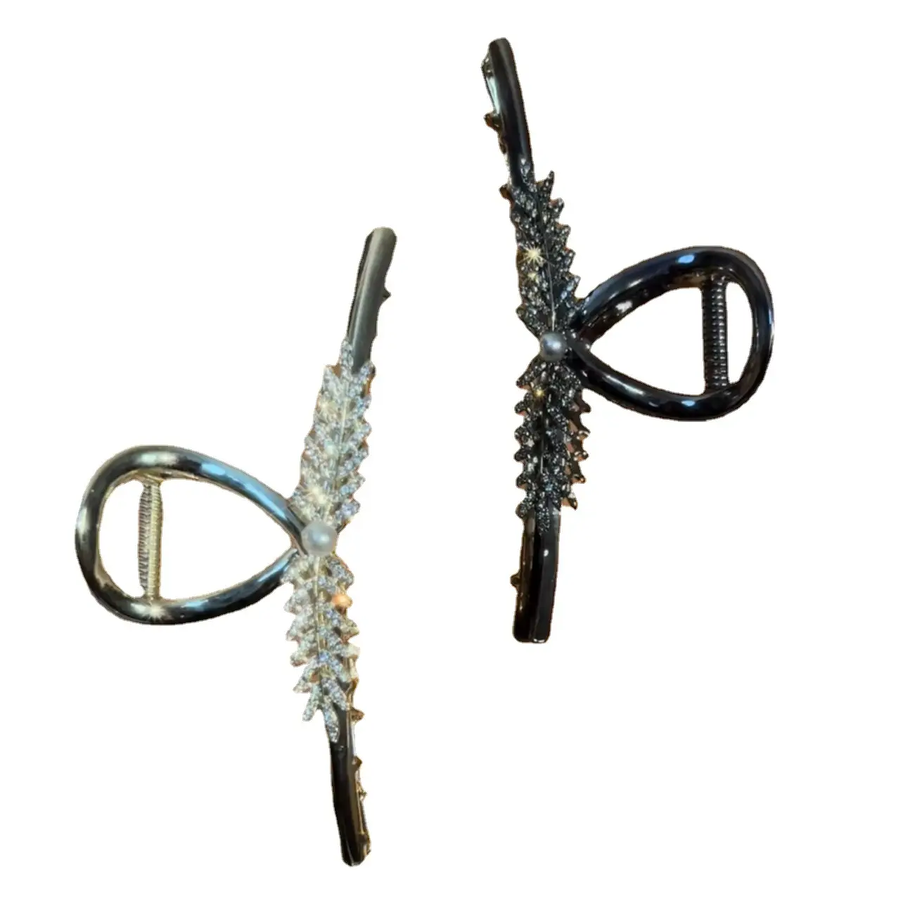 Light Luxury Metal Wheat Ears Large Grab Clip Shark Clip