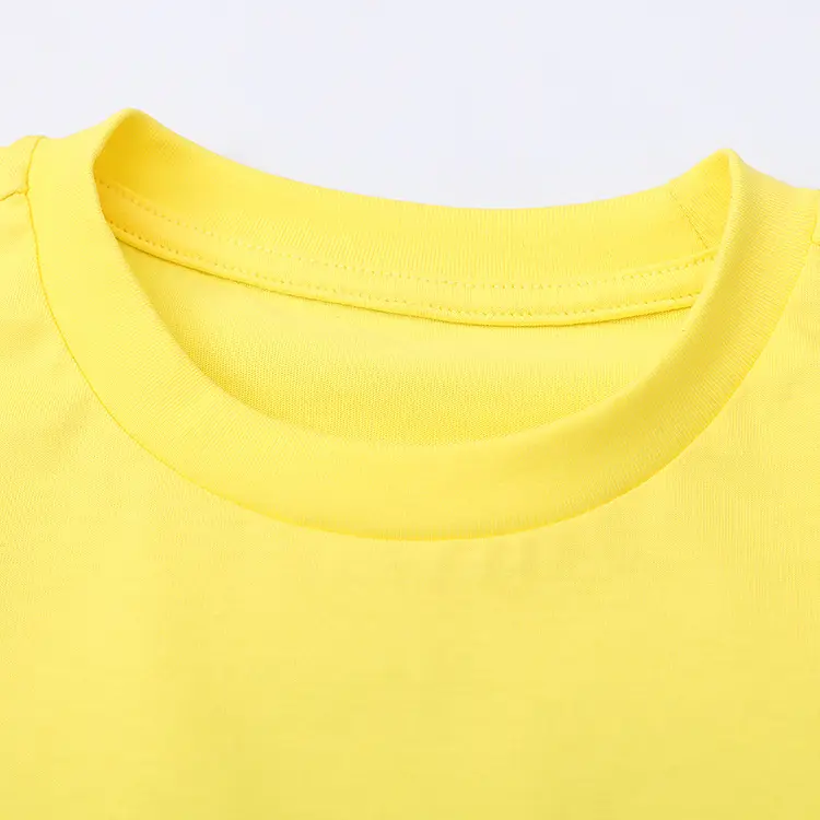 Summer 25 Boys Girls Pure Cotton T-Shirts Yellow - Image 11