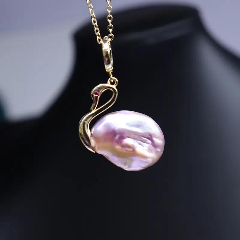 Natural Pearl Swallow Pendant with Baroque Design - Image 4