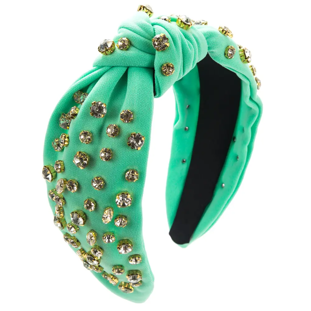 Orange Knotted Hairband with Full Diamond Embellishment - Image 11