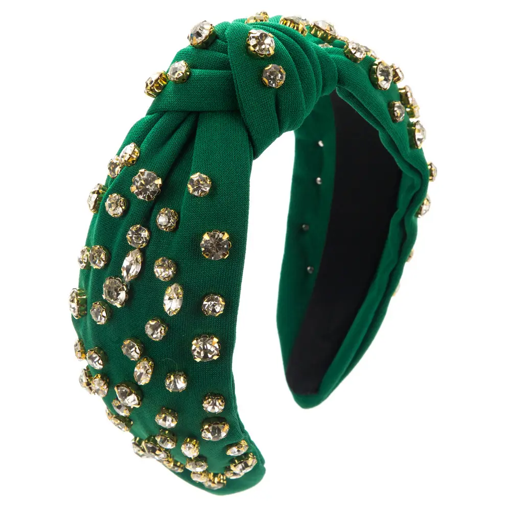 Orange Knotted Hairband with Full Diamond Embellishment - Image 9