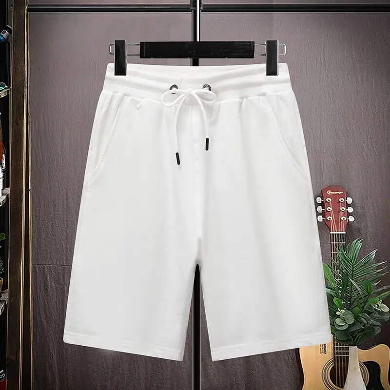 Men Yellow Cotton Drawstring Shorts Casual Sports Wear