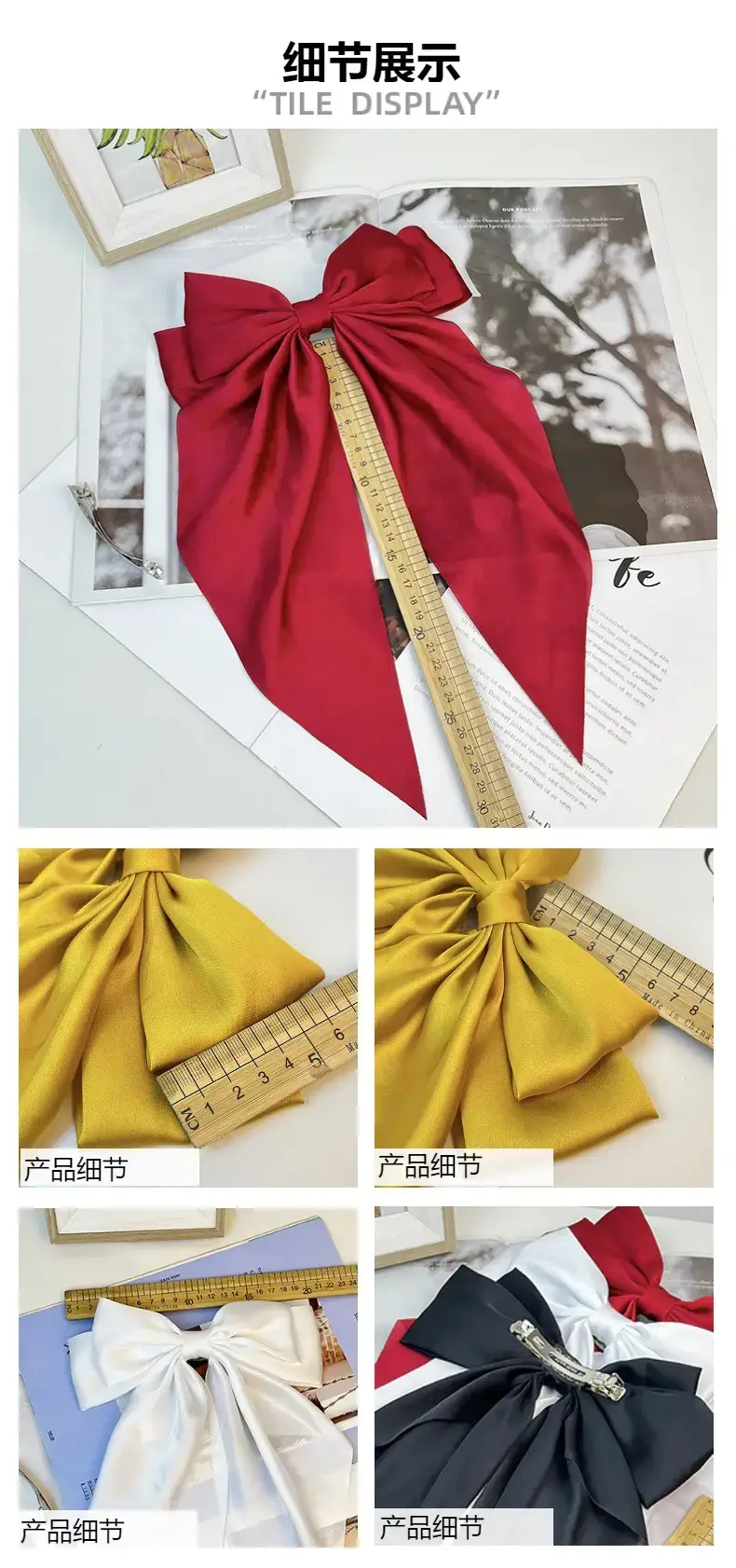 Green Bow Hairband for Back Head, Stylish Bow Hair Accessories — feature 2