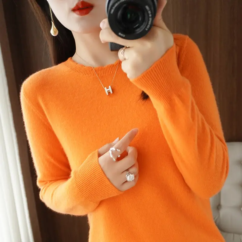 Lace Knitted Long Sleeve Top Yellow Women 2023 - Image 12