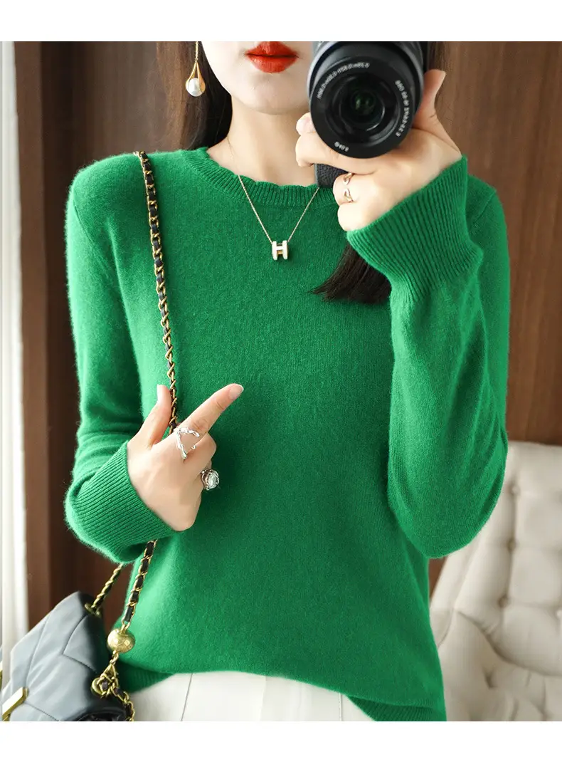 Lace Knitted Long Sleeve Top Yellow Women 2023 — feature 2