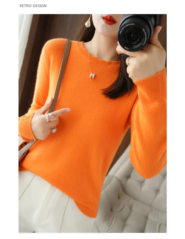 Lace Knitted Long Sleeve Top Yellow Women 2023 — feature 3