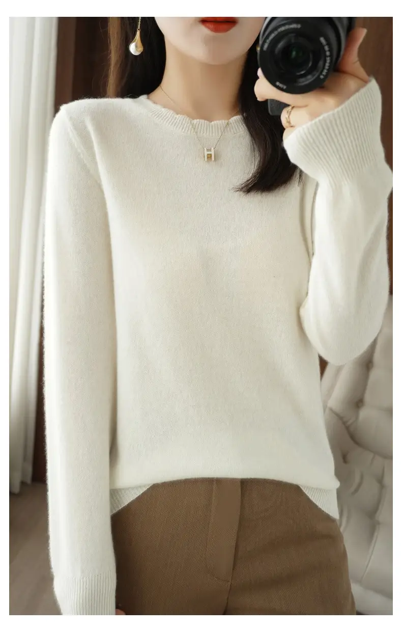 Lace Knitted Long Sleeve Top Yellow Women 2023 — feature 4