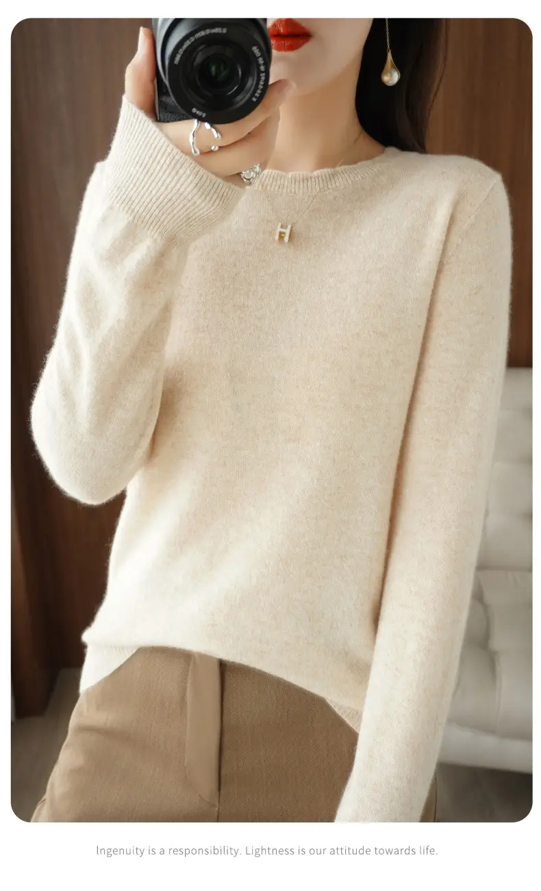 Lace Knitted Long Sleeve Top Yellow Women 2023 — feature 6