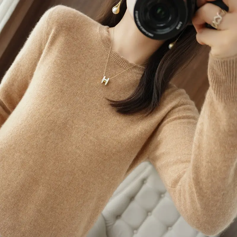 Lace Knitted Long Sleeve Top Yellow Women 2023 - Image 4