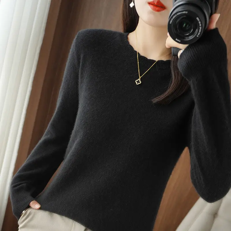 Lace Knitted Long Sleeve Top Yellow Women 2023 - Image 5